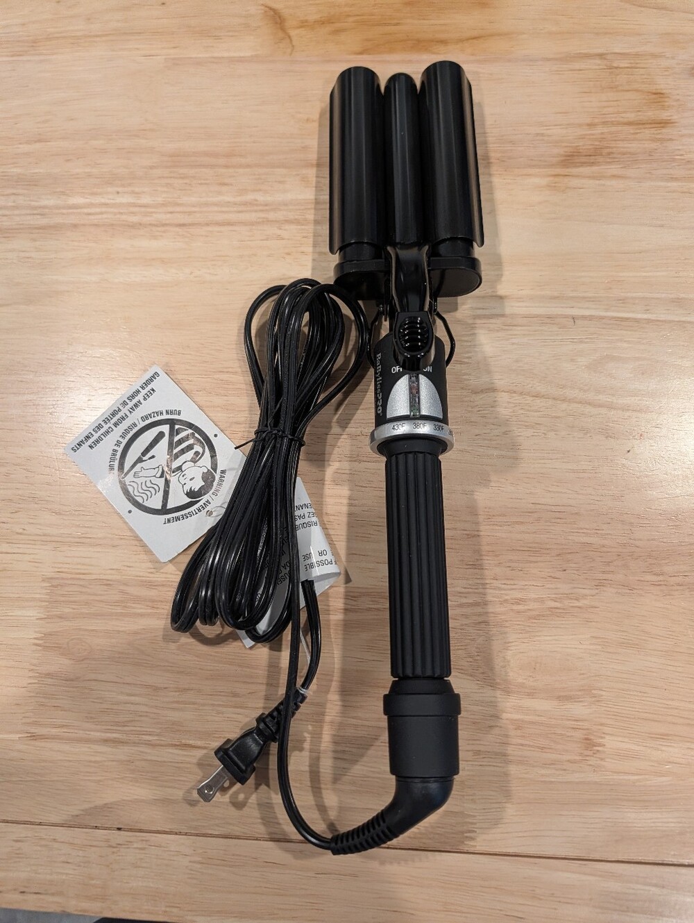 Triple Barrel Hair Waver in Black - Professional Wave Styling Iron